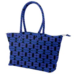 Blue Black Abstract Pattern Canvas Shoulder Bag by BrightVibesDesign