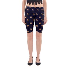 Cute Horse Blue Yoga Cropped Leggings by trulycreative