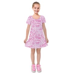 Coffee Pink Kids  Short Sleeve Velvet Dress by Amoreluxe