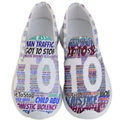 Human Trafficking In Blue Classic Logo Final Men s Lightweight Slip Ons by gottostop