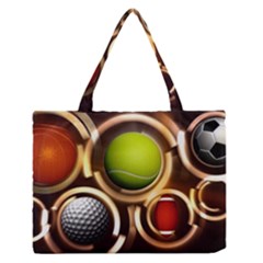 Sport Ball Tennis Golf Football Zipper Medium Tote Bag by HermanTelo