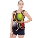 Sport Ball Tennis Golf Football Bubble Hem Chiffon Tank Top View1