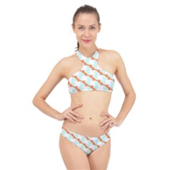 Wallpaper Chevron High Neck Bikini Set by HermanTelo