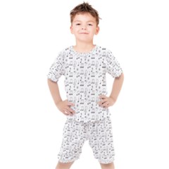 Music Notes Background Wallpaper Kids  Tee And Shorts Set by HermanTelo