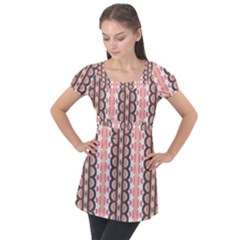 Wallpaper Cute Pattern Puff Sleeve Tunic Top by HermanTelo