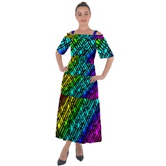 Background Texture Colour Shoulder Straps Boho Maxi Dress  by HermanTelo