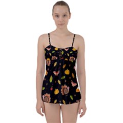 Thanksgiving Turkey Pattern Babydoll Tankini Set by Valentinaart