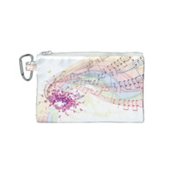 Music Notes Abstract Canvas Cosmetic Bag (small) by HermanTelo