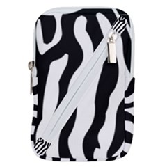 Wild Zebra Pattern Black And White Belt Pouch Bag (small) by picsaspassion