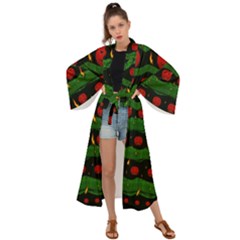 Pumkin Time Maybe Halloween Maxi Kimono by pepitasart