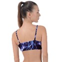 Blue Thunder Colorful Lightning graphic Knot Up Bikini Top View2