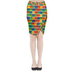 Background Colorful Abstract Midi Wrap Pencil Skirt by HermanTelo