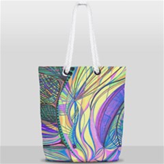 Happpy (4) Full Print Rope Handle Tote (small) by nicholakarma
