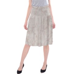 Pink Marble Beige Texture Floor Background With Shinny Pink Veins Greek Marble Print Luxuous Real Marble  Midi Beach Skirt by genx