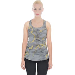 Marble Neon Retro Light Gray With Gold Yellow Veins Texture Floor Background Retro Neon 80s Style Neon Colors Print Luxuous Real Marble Piece Up Tank Top by genx