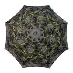 Marble Light Gray With Green Lime Veins Texture Floor Background Retro Neon 80s Style Neon Colors Print Luxuous Real Marble Golf Umbrellas by genx