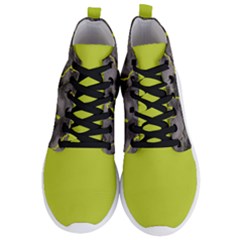 Marble Light Gray With Green Lime Veins Texture Floor Background Retro Neon 80s Style Neon Colors Print Luxuous Real Marble Men s Lightweight High Top Sneakers by genx