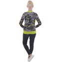 Marble light gray with green lime veins texture floor background retro neon 80s style neon colors print luxuous real marble Casual Zip Up Jacket View2