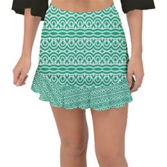Pattern Green Fishtail Mini Chiffon Skirt by Mariart