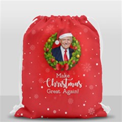 Make Christmas Great Again With Trump Face Maga Drawstring Bag (small) by snek