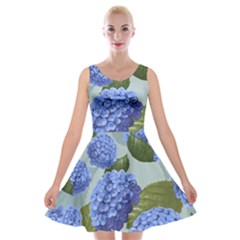Hydrangea  Velvet Skater Dress by Sobalvarro