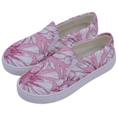 Pink Flowers Kids  Canvas Slip Ons by Sobalvarro
