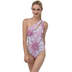 Pink Flowers To One Side Swimsuit by Sobalvarro
