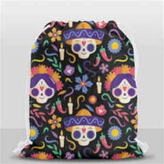 Dia De Los Muertos Drawstring Bag (small) by Sobalvarro