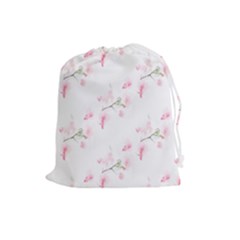 Pattern Orchidée Fleurs Drawstring Pouch (large) by kcreatif
