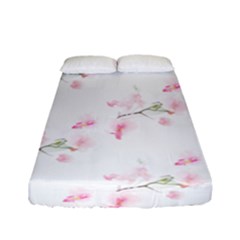 Pattern Orchidée Fleurs Fitted Sheet (full/ Double Size) by kcreatif