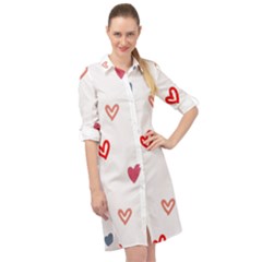 ? Pattern  Long Sleeve Mini Shirt Dress by Sobalvarro