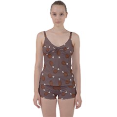Turkey Leg Pattern - Thanksgiving Tie Front Two Piece Tankini by Valentinaart
