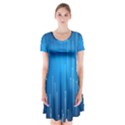 Abstract Rain Space Short Sleeve V-neck Flare Dress View1