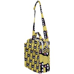Cute Black Cat Pattern Crossbody Day Bag by Valentinaart
