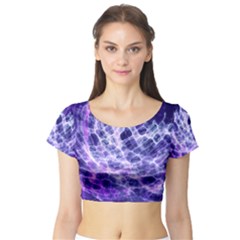 Abstract Space Short Sleeve Crop Top by HermanTelo
