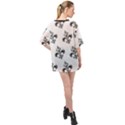 French France Fleur De Lys Metal Pattern black and white antique vintage Oversized Chiffon Top View2