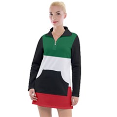 Flag Patriote Quebec Patriot Red Green White Modern French Canadian Separatism Black Background Women s Long Sleeve Casual Dress by Quebec
