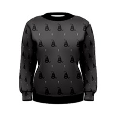 Gadsden Flag Don t Tread On Me Black And Gray Snake And Metal Gothic Crosses Women s Sweatshirt by snek