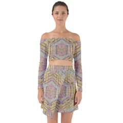 Temple Of Wood With A Touch Of Japan Off Shoulder Top With Skirt Set by pepitasart