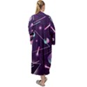 Retrowave Aesthetic vaporwave retro memphis pattern 80s design geometrical shapes futurist pink blue 3D Maxi Velour Kimono View2