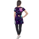 Retrowave Aesthetic vaporwave retro memphis pattern 80s design 3D geometric shapes Puff Sleeve Tunic Top View2