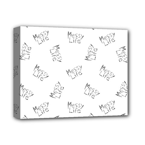 Messy Life Phrase Motif Typographic Pattern Deluxe Canvas 14  X 11  (stretched) by dflcprintsclothing