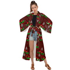Elves Jingle Maxi Kimono by bloomingvinedesign