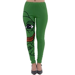 Pepe The Frog Smug Face With Smile And Hand On Chin Meme Kekistan All Over Print Green Lightweight Velour Leggings by snek