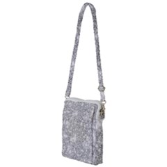 Silver And White Glitters Metallic Finish Party Texture Background Imitation Multi Function Travel Bag by genx