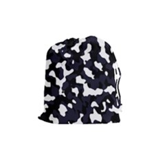 Camouflage Bleu Drawstring Pouch (medium) by kcreatif