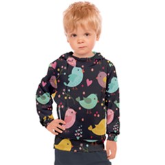 Birds Cute Pattern Background Kids  Hooded Pullover by Vaneshart