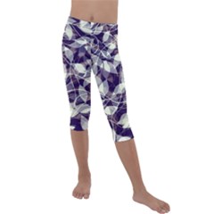 Leaves Pattern Colors Nature Design Kids  Lightweight Velour Capri Leggings  by Vaneshart