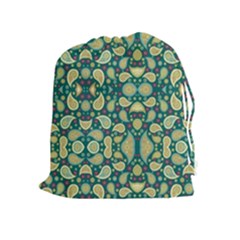 Pattern Abstract Paisley Swirls Artwork Creative Decoration Design Filigree Drawstring Pouch (xl) by Vaneshart