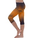 Pattern Lines Sections Yellow Straw Mauve Kids  Lightweight Velour Capri Leggings  View2